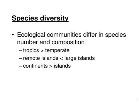 PPT - Species diversity PowerPoint Presentation, free download - ID:4206899