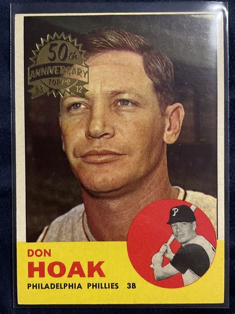 2012 Topps Heritage 1963 Buybacks 305 Don Hoak 50th Anniversary Logo