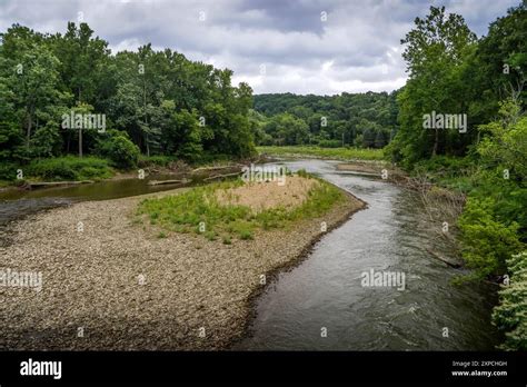 The scenic Cuyahoga river at the forest at Cuyahoga Valley National