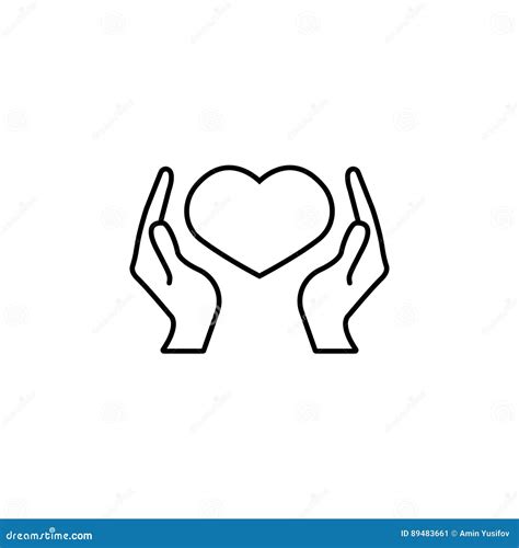 Human Hands Holding And Protect Red Heart Love And Health Symbol Vector