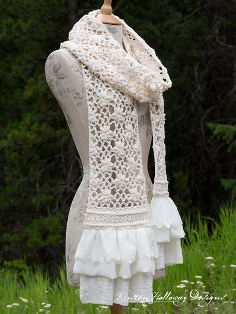 How To Crochet A Lace Scarf With Flowers Free Pattern And Tutorial