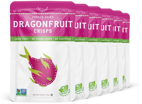 Natures Turn Freeze Dried Dragon Fruit Crisps 6 Pack 0 53oz