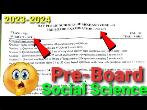 Dav Class Social Science Pre Board Questions Paper Dav Class Sst