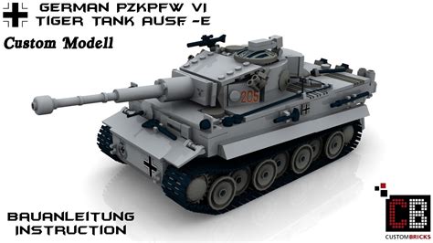 Custom Ww Wwii Panzer Tank Pzkpfw Vi Tiger I Ausf E Aus Lego