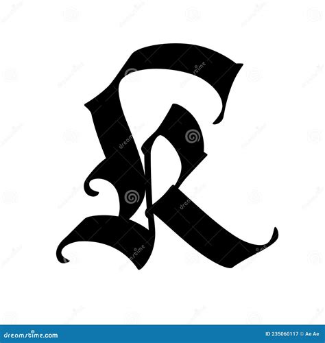 Letter K In The Gothic Style Vector Alphabet The Symbol Is Isolated