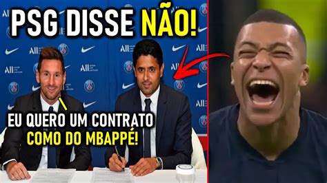 QUE ISSO MESSI pede CONTRATO de MBAPPÉ e se DIZ NÃO pra MESSI