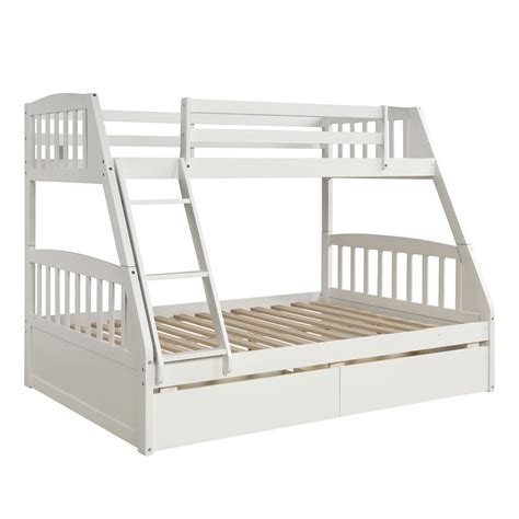 Sentern Wood Twin Over Full Bunk Bed With 2 Drawers