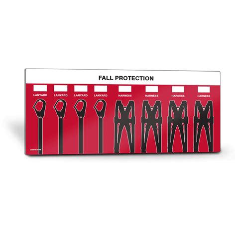 Fall Protection Ppe Shadow Board Holds Harness Lanyard Horizontal