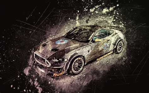 2018 Ford Mustang Gt Eagle Squadron Rtr Gray Sports Digital Art By Bren