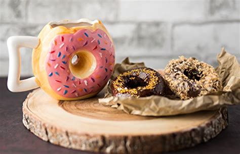 Ceramic Donut Mug Delicious Pink Glaze Doughnut With Sprinkles