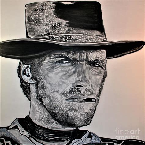 Clint Eastwood A Few Dollars More Men On A Mission Series Painting By