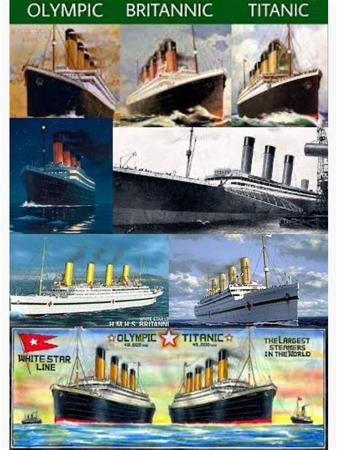 Titanic And Her Sisters Olympic Britanic Sister Ship Iceburg White Star Star Liners Canvas