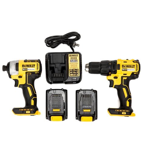 Dewalt 2 Tool 20 Volt Max Brushless Power Tool Combo Kit With Soft Case