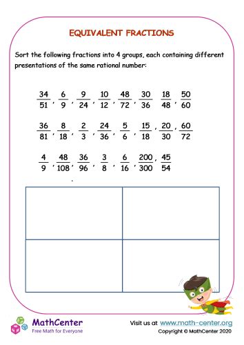 Equivalent Fractions Worksheets Math Center Worksheets Library