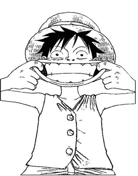 Coloriage Luffy rigolo dessin gratuit à imprimer