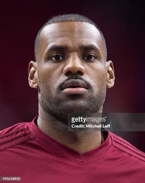 Lebron James Of The Cleveland Cavaliers Warms Up Prior To The Game