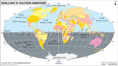 Southern Hemisphere Map North And South America South Pacific Pacific Ocean Tropic Of