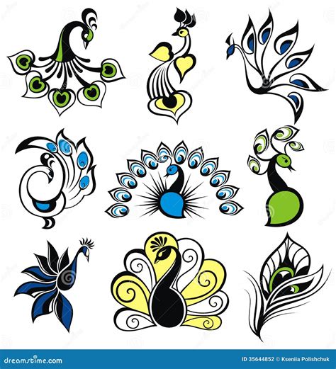 Peacock birds stock vector. Illustration of peacock, bright - 35644852