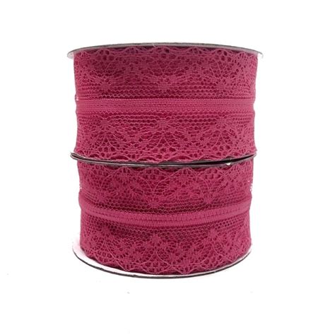 Fita De Renda Rosa Pink 40mm De Tecido ApliqueMe