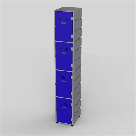 4 Tier Plastic Lockers Flat Top Solid Workstation Office