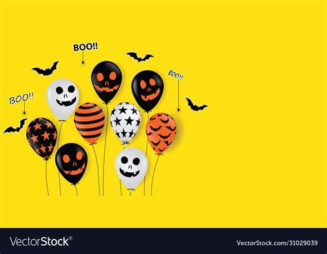 Halloween Ghost Balloons Scary Air Balloons Vector Image