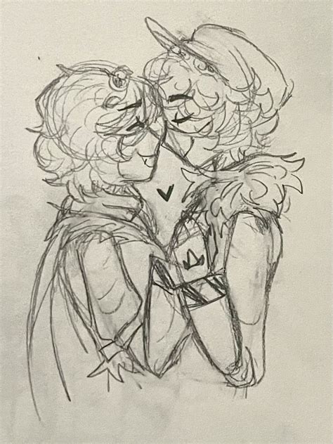 A Drawing Of Two People Hugging Each Other