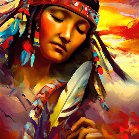 Raymond Swanley Abstract Native Indian Woman · Creative Fabrica