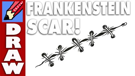 How to draw a Frankenstein Scar Real Easy - YouTube