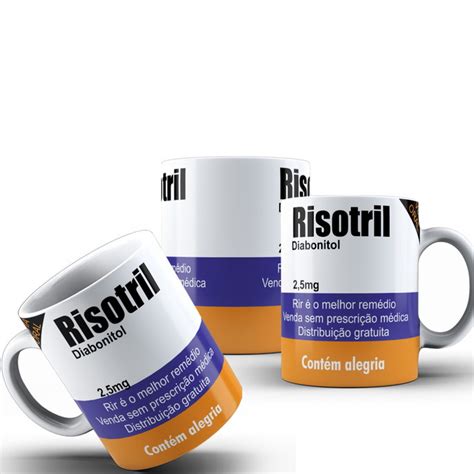 Caneca Risotril Personalizada Canecas Engraçadas Porcelana Elo7