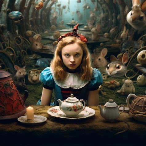 Premium Ai Image Alice In Wonderland Character Illustrated