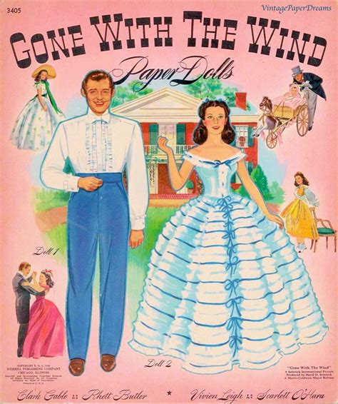 Vintage Paper Doll Printable Pdf Gone With The Wind Paper Dolls S