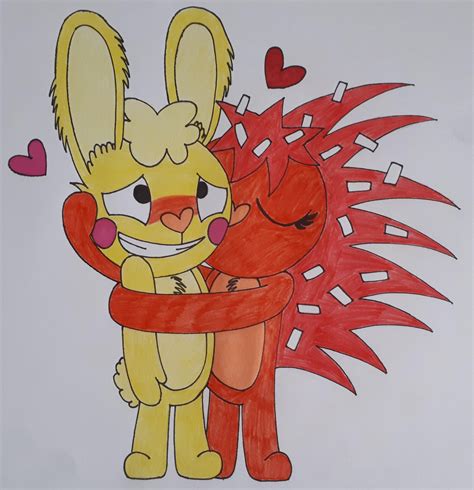 Happy Tree Friends Cuddles X Flaky By Powerdrillkiller On Deviantart