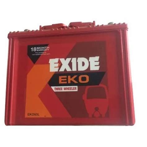 Exide Eko Three Wheeler Battery Size Dimension 260 X 173 X 225 Mm