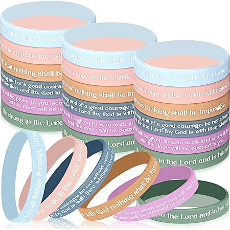 Amazon 32 Pcs Religious Rubber Bracelets Bible Verse Silicone