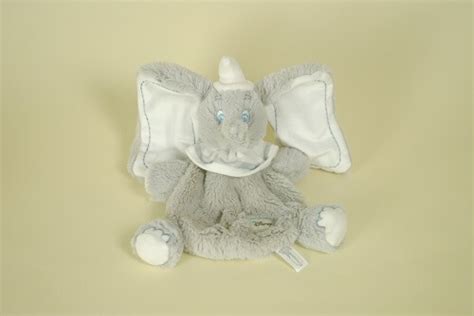 Doudou Dumbo Plat Poil Long Gris Disney Nicotoy