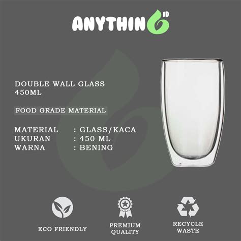 Jual Double Wall Glass Tea Coffee Cup Ml Cangkir Kaca Teh Kopi