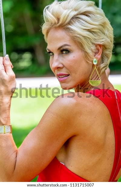 Beautiful Mature Blonde Model Posing Outdoor Stock Photo Shutterstock