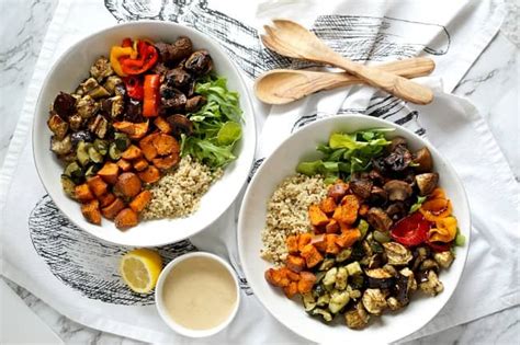 Roasted Veggie Grain Bowl Recipe Plant Based Protein Healthy