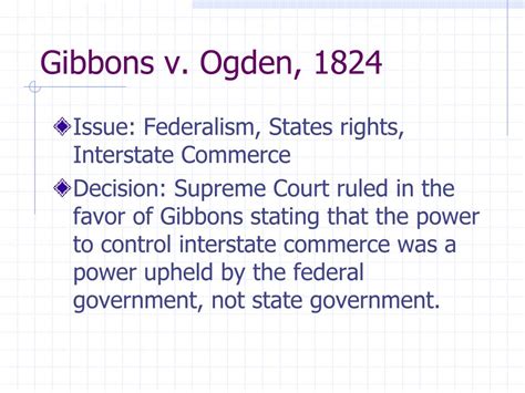 In Gibbons V Ogden The Supreme Court Ruled That Chelsea Has Walls