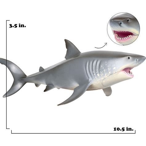 10" Great White Shark Megalodon Meg Model Figure Jaws Ocean Animal Toy Collector | #4615991613