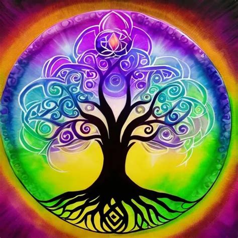 Colorful Gnarled Tree Of Life Spiral Colors In The OpenArt