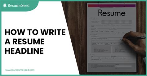 How To Write A Resume Headline With Examples Resumeseed