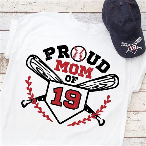 Proud Baseball Mom jersey number svg png dxf eps Chameleon Cuttables LLC | Chameleon Cuttables LLC