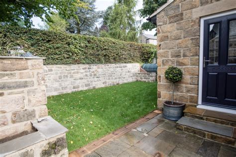 Retaining Garden Wall Lawn North Rigton Yorkshire Pro