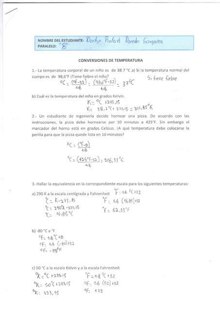 Tarea 2 Conversión de Temperatura y calor Darlyn Paredes uDocz