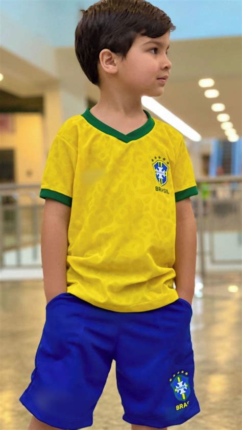 Conjunto Brasil Infantil Juvenil Seleção Brasileira tam 12