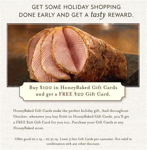 Purchase 100 In T Cards From Honeybaked Ham Douglasville And Get A 20 T Card For Free