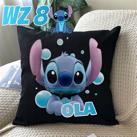 Czarna Poduszka Do Spania Lilo I Stich Ohana Disney Prezent Imi Y