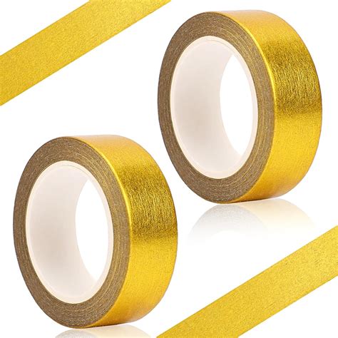 Mozeat Lens 2 Rollen Goldfolie Washi Tape 15mm X 10m Gold Klebeband