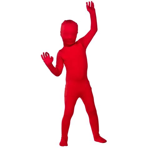 Red 2nd Skin Kids Bodysuit Fancy Dress Boys Halloween Second Skin